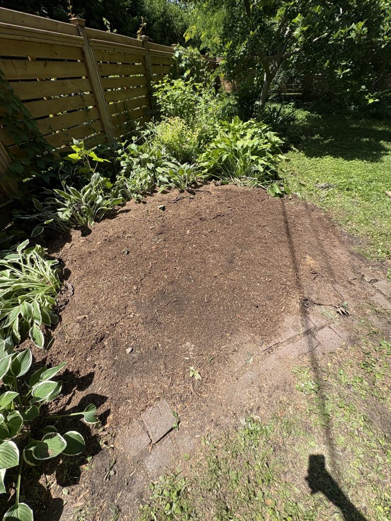 Wood chips and mulch pile in Gloucester by Max Trees