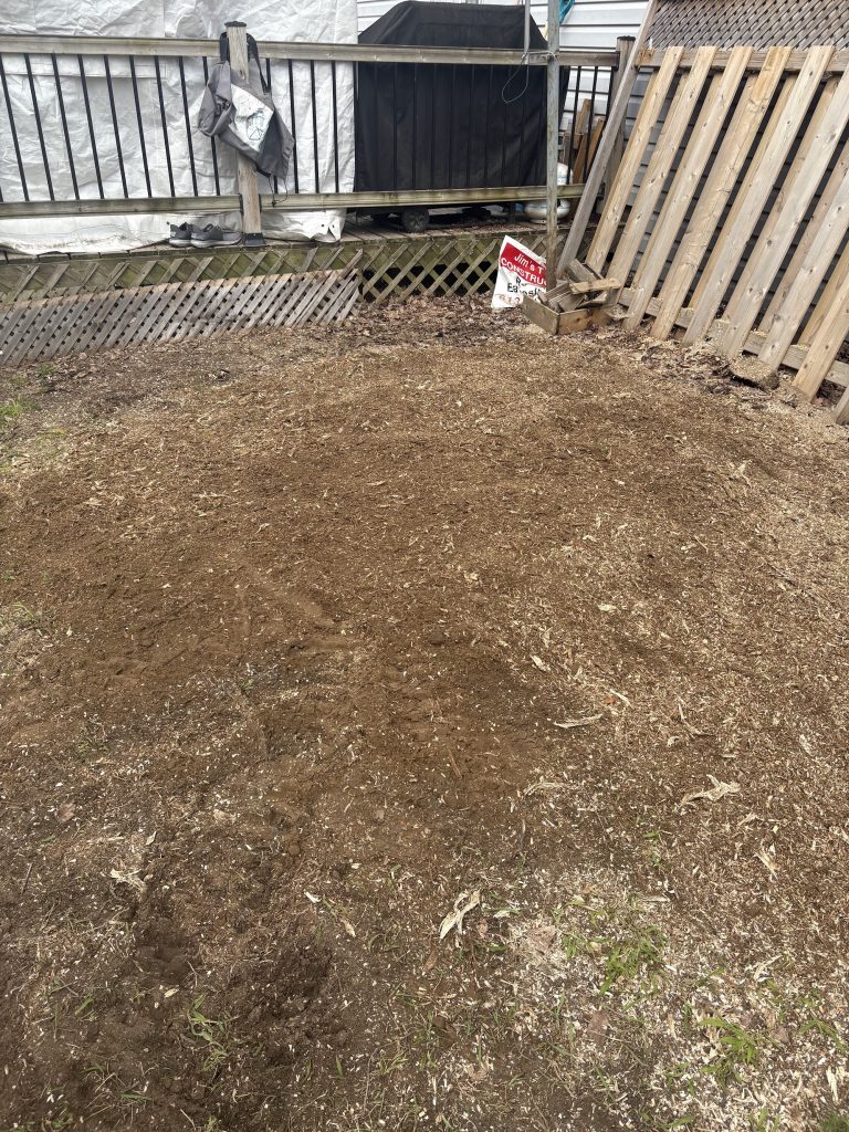 Fresh soil after stump grinding in Nepean by Max Trees