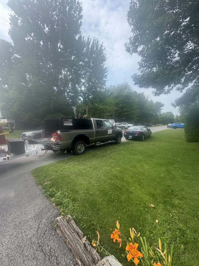 Tree service truck on site in Stittsville by Max Trees